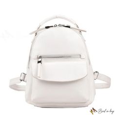 Bird in Bag - Women's bags new fashion shoulder bag large capacity with can shoulder crossbody small backpack travel bag White Portable Backpack, Trendy White Backpack With Large Capacity, Trendy Large Capacity White Backpack, Trendy White Large Capacity Backpack, White Large Capacity Backpack Satchel, White Large Capacity Satchel Backpack, Casual White Leather Backpack With Large Capacity, Casual White Leather Backpack Large Capacity, Casual White Satchel With Zipper Closure