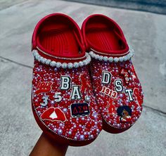 Red Bedazzled Delta Sigma Theta Sorority Crocs Delta Sigma Theta And Aka, Delta Sigma Theta Poncho, Delta Sigma Theta Staff Stick, Sorority Diy, Delta Sigma Theta Gifts, Greek Paraphernalia, Theta Sorority, Delta Sigma Theta Sorority, Delta Sigma Theta