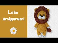 a crocheted stuffed animal with the words leao amigurmi on it