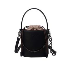 Features: This Nancy Leather Drawstring Bucket Bag features luxury leather construction with a drawstring closure, making it perfect for larger items and keeping them safe and secure. It features a sleek, pure color design and a detachable shoulder chain for carrying with ease. It has a large capacity interior, making it an ideal accessory for any woman's wardrobe. Black Bucket Bag, Network Technology, Black Bucket, Drawstring Bucket Bag, Luxury Designer Handbags, Shoulder Chain, Chain Crossbody Bag, Designer Handbag, Leather Bucket Bag