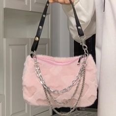 Harajuku Kawaii Aesthetic Coquette Y2K Jirai Kei Baby Pink Heart Fur Shoulder Bag Size: 22cmx16cmx7cm / 8.6 x 6.2 x 2.7" Color: Baby Pink *Standard shipping time to the US is 9-19 business days. Please consult our shipping page for shipping time estimates for other countries. *Please check the measurements/size chart very carefully when ordering from The Kawaii Factory. Most of our clothes come in Asian sizes, which are generally 1-2 sizes smaller than US/EU sizes. Buyers shall bear the full cost of return shipping charges unless the product is significantly different from what is described on the product page. *Lingerie and pajamas cannot be returned or exchanged. Jirai Kei, Coquette Y2k, Aesthetic Coquette, Kawaii Aesthetic, Types Of Bag, Square Pattern, Chain Shoulder Bag, Clutch Purse, Pink Heart