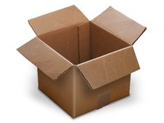 an open cardboard box on a white background