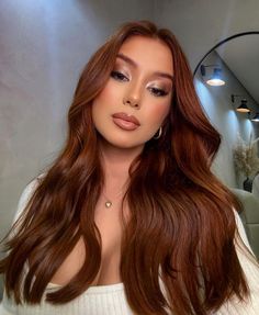 Auburn Hair Tan Skin, Cool Toned Red Hair, Sofia Vergara Hair, Salon Hair Products, Dark Copper Hair Color, Professional Hair Products, Copper Hair Dark, Red Brown Hair, Copper Hair Color