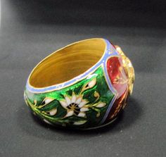 Vintage 22K Solid Gold Enamel Work and set with large Uncut Diamond polki Ring. Beautiful collection piece in very good condition. Usa Ring Size-6.5 ( we can adjust size), width -16.5 mm, weight-11.300 grams. Traditional Green Ring For Formal Occasions, Traditional Green Rings For Formal Occasions, Traditional Green Rings, Traditional Gold Enamel Ring As Gift, Traditional Round Enamel Ring As Gift, Traditional Round Enamel Ring Gift, Traditional Hallmarked Rings For Formal Occasions, Traditional Formal Hallmarked Rings, Traditional Gold Enamel Ring For Ceremonial Occasions