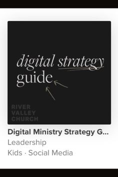 the digital strategy guide for church leaders, with text that reads digital ministry strategy g