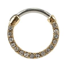 Enhance your look with Claire's Gold-tone Stainless Steel 16G Crystal Hoop Septum Nose Ring. Designed for teens and adults, this elegant nose ring features a sleek gold-tone finish and a shimmering crystal accent that adds a touch of sophistication to your style. Made from high-quality stainless steel, it ensures durability and hypoallergenic wear. The 16-gauge size offers a comfortable fit, perfect for daily wear or special occasions. Whether you're adding to your piercing collection or trying Nose Ring Men, Piercing Collection, Hoop Septum, Faux Nose Ring, Septum Nose Rings, Septum Nose, Cool Piercings, Septum Piercing, Piercing Jewelry