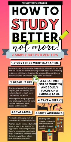 a poster with the words how to study better not more 5 simple but proven tips