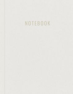 a white notebook with the word notebook written on it