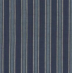 the blue and white striped fabric is shown in close up, with vertical stripes on it