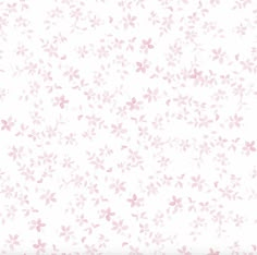 a white and pink wallpaper with small flowers on the bottom half of it,