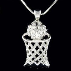 a basketball hoop with diamonds in it on a black background is the pendant for this item