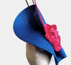 Placemat Fascinators, Blue Fascinator Hats, Turban Designs, Royal Blue Fascinator, Wedding Hats For Guests, Fascinator Hats Diy, Blue Fascinator, Funky Hats, Pink Fascinator