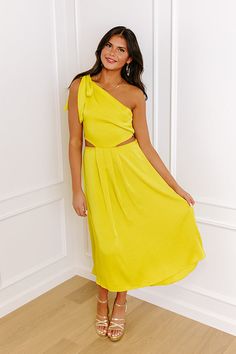 - Go for a chic date-night moment with this fabulous dress! - Unlined material with a satin finish - An asymmetrical one shoulder neckline with a single tie closure shoulder strap - A lined bodice with a low elastic back feature - A cut out at accent the back and sides - A waistline with an elastic back - A figure flattering silhouette that ends in a midi length hemline One Shoulder Neckline, Date Night In, Fabulous Dresses, Night In, Satin Finish, Midi Length, Date Night, Milan, Bodice