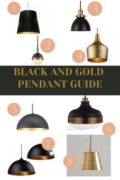 black and gold pendant light guide