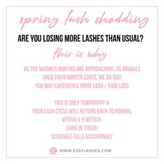 Spring Lash Shedding, Lash Educational Post, Lash Tweets, Lash Tips For Clients, Lash Shed, Lash Shedding, Lash Facts, Lash Post, Lash Ideas