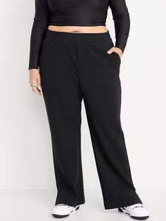 High-Waisted Dynamic Fleece Trouser Pants | Old Navy Athleisure Pants With Wide Waistband And 4-way Stretch, Functional Navy Bottoms With 4-way Stretch, Sporty Navy Full-length Pants, Sporty Full-length Pants With Elastic Side Panels, Navy Casual 4-way Stretch Bottoms, Trouser Pants, Toddler Boys, Old Navy, Elastic Waist