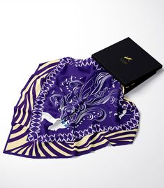 "Lady Of Passion Purple Square Silk Scarf - Wearable ART   DEAILS & CARE : Wearable ART 100% Silk Designed with love in London Made in Italy Hand Hemming Finishes Dry clean DIMENSIONS : 90 cm x  90 cm \"Lady Of Passion\" Silk Scarf design is part of Migration Collection limited edition print. SAYNA LONDON 100% silk scarves are designed with love in London, each design tells a beautiful, powerful and inspirational story. Our silk accessory products are  made in Como-Italy with finest silk by prof Elegant Rectangular Silk Scarf As Gift, Elegant Rectangular Silk Scarf For Gifts, Elegant Rectangular Silk Scarf For Gift, Elegant Rectangular Silk Scarf Gift, Luxury Silk Scarf As Gift, Luxury Silk Scarf Gift, Artistic Purple Silk Scarf Gift, Artistic Silk Shawl Scarf As Gift, Silk Rectangular Scarves As Gift