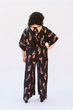 Rowena Jumpsuit & Pants - Size 14-30 - PDF - Victory Patterns Black Jumpsuits And Rompers With Elastic Waistband For Spring, Black Elastic Waistband Jumpsuits For Spring, Black Spring Overalls, Black Overalls For Spring, Black Relaxed Fit Jumpsuits And Rompers For The Beach, Black Relaxed Fit Jumpsuits And Rompers For Vacation, Relaxed Fit Black Jumpsuit For Vacation, Black Relaxed Fit Jumpsuit For Vacation, Jumpsuit Pants