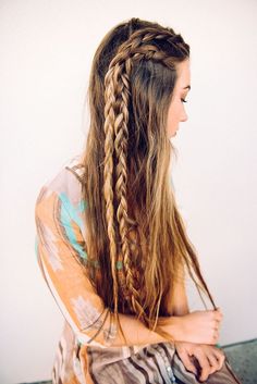 peinados boho 2 Thicker Healthier Hair, Festival Hair, Braids For Long Hair, Hair Dos, Gorgeous Hair, Pretty Hairstyles, Hair Looks, Hair Tutorial, Easy Hairstyles