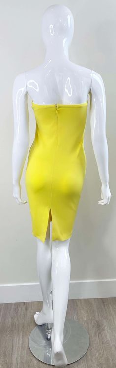 1990s Gianni Versace Versus Size 8 Canary Yellow Strapless Vintage 90s Dress For Sale at 1stDibs Vintage 90s Dress, 90s Dress, Canary Yellow, Gianni Versace, Dress For Sale, Vintage Finds, Vintage Clothing, Dresses For Sale, Vintage 90s