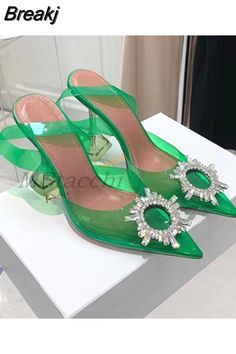 Shipping: Worldwide Express Shipping AvailableDelivery time: 7-15Days Fast ShippingReturns: Fast refund, 100% Money Back Guarantee.Brand Name: MStacchiHeel Height: Super High (8cm-up)With Platforms: YesPlatform Height: 0-3cmSandal Type: BasicOrigin: Mainland ChinaOccasion: WeddingUpper Material: PVCOutsole Material: RubberBack Counter Type: Back StrapPattern Type: SolidSide Vamp Type: OpenFit: Fits true to size, take your normal sizeStyle: Office LadyHeel Type: Strange StyleLining Material: NONE Wedding Bride Shoes, Sandals 2023, Crystal Wedding Shoes, Green Bras, Pink Trousers, Crystal Heels, Roman Fashion, Green Bows, Yellow Shoes