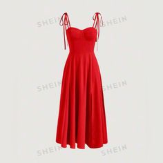 Shein Red Dress 10/10 Size: M New Cheap Cute Red Sundress, Red Casual Midi Dress For Evening, Red Sundress Midi Dress For Party, Red Sundress For Party, Casual Red Midi Dress For Party, Red Party Sundress, Red Dresses Under $20, Red A-line Sundress For Party, Red Dress Shein