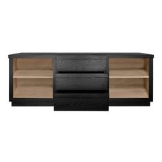 the sideboard is made from wood and black