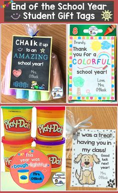 the back to school student gift tags are on display