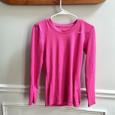 Never Worn Smoke And Pet Free Home Pink Long Sleeve Nike Tops, Nike Sweatshirts Womens Pink, Pink Nike Long Sleeve Hoodie, Nike Pink Long Sleeve Windbreaker, Nike Sporty Pink T-shirt, Cute Blouses, Future Outfit, Nike Dri Fit, Dri Fit