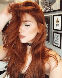 Red Orange Hair, Henna Hair Color, Henna Hair, Red Heads, Long Red