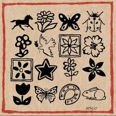 an image of various designs on a piece of paper