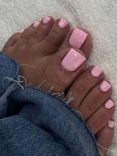 Baby Pink  Collar    Bare Nails Embellished   Nail,Hand & Foot Care Pedicure Ideas Light Pink, Baby Pink Nails And Toes, Plain Mail Ideas, Soft Pink Pedicure Ideas, Bright Pink Pedicure Ideas, Pedicure Ideas Gel, Baby Pink Toes Pedicure, Baby Pink Toes Nails, Light Pink Toes Nails