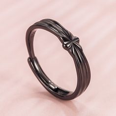 Size: Adjustable Opening Fashion Element: round, Oval, Ring Style: Simple Black Wedding Ring Sets, Knight Princess, Princess And Knight, Silver Knight, Simple Rings, Stackable Jewelry, Black Wedding Rings, Couple Ring, Twisted Band