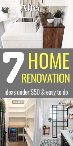 the words 7 home renovation ideas under $ 50 and easy to do