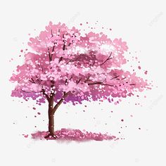 a pink tree with lots of leaves on it