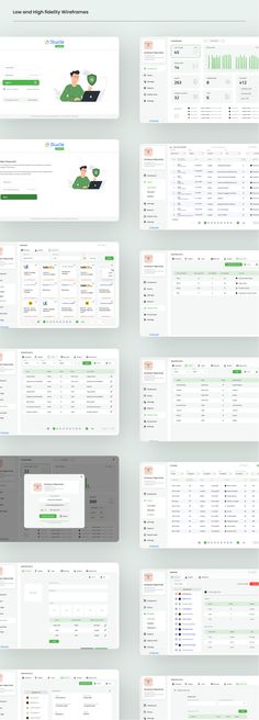 an image of a bunch of web pages with different layouts and colors on them