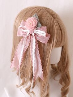 Elevate your kawaii style with this charming pink floral hairclip + bowknot hairclip set. This set includes two adorable hairclips that are perfect for adding a touch of Lolita-inspired whimsy to any outfit. The pink floral hairclip features a delicate design with vibrant flowers, while the bowknot hairclip adds a sweet and playful touch to your look. Whether you wear them together or separately, these hairclips are a must-have accessory for anyone who loves to embrace their cute and girly side. Whimsical Pink Hair Accessories With Handmade Flowers, Pink Hair Bow Accessories For Spring, Pink Handmade Flower Headband, Spring Pink Hair Accessories With Bow, Pink Flower Hair Accessories For Summer, Cute Spring Party Hair Accessories, Cute White Hair Accessories With Pink Bow, Cute Pink Hair Accessories For Wedding, Whimsical Pink Hair Accessories