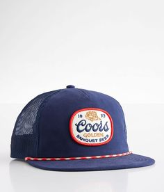 American Needle Coors Banquet Trucker Hat - Blue , Men's Navy Embroidered patch snapback hat One size fits most. Shell: 100% Cotton. Contrast: 100% Polyester. Apparel & Accessories > Clothing Accessories > Hats Navy Flat Bill Hat For Baseball Season, Flat Brim Snapback Hat With Logo Patch For Summer, Summer Snapback Hat With Logo Patch And Flat Brim, Blue Snapback Hat With Logo For Baseball Season, Blue Snapback Hat With Logo Patch, Blue Trucker Hat With Embroidered Logo And Flat Bill, Navy Flat Brim Baseball Cap With Logo Patch, Navy Baseball Cap With Logo Patch And Flat Bill, Navy Curved Bill Hat With Logo Patch