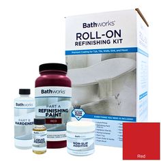 the bath works roll - on refinishing kit includes two bottles and one container