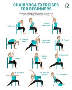 a woman doing chair yoga exercises for beginners