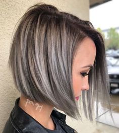 Blonde Balayage Bob, Transition To Gray Hair, Short Hairstyles For Thick Hair, Short Layered Haircuts, Bob Hair, Short Hair With Layers, Blonde Balayage