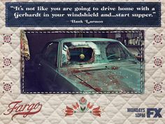 an old car with the words it's not like you are going to drive home with a gerbard in your windshield and start supper