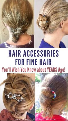 Best hair accessories for fine or thin hair! Check out this post to see the best hair clips for fine hair, best headbands for fine hair, best bobby pins for fine hair and more! These hair accessories will not slip out of your fine, thin or slippery hair! How To Curl Short Hair, Beach Wedding Hair, Haircuts For Medium Hair, Haircut For Older Women, Fancy Hairstyles, Latest Hairstyles, Beautiful Life, Diy Hairstyles