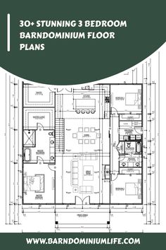 the floor plan for a 3 bedroom, 2 bathroom apartment with an attached garage and living room