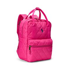 This backpack features diamond quilting plenty of pockets and our iconic Big Pony making it a must-have for school and weekend adventures. Quilted Backpack For Back To School, Quilted Standard Backpack For Back To School, Back To School Quilted Backpack, Back To School Quilted Bags, Quilted Backpack For Travel And Back To School, Back To School Travel Backpack With Quilted Detail, Back To School Quilted Travel Backpack, Backpack For Weekend Trips, Backpack For Weekend Trips And Back To School