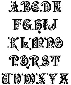 an old english alphabet with capital letters