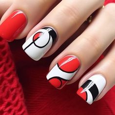 Short Nail Designs to Love: Masterpieces for Your Fingertips Rocker Nails, Geometric Nails, Quick Nail Art, French Manicures, Christmas Gel Nails, Polish Ideas, Geometric Nail