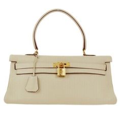 ad eBay - Hermes Beige Taurillon Clemence Shoulder Kelly Handbag 94.S □M 183774 - Buy Now, click the link (eBay) Luxury Rectangular Shoulder Bag With Lock, Formal Rectangular Shoulder Bag With Lock, Luxury Beige Baguette Bag, Luxury Handheld Baguette Bag For Travel, High-end Formal Shoulder Bag With Lock, Luxury Beige Baguette Bag With Detachable Handle, Luxury Baguette Bag With Gold-tone Hardware For Travel, Luxury Beige Baguette Bag With Top Handle, Luxury Beige Top Handle Baguette Bag