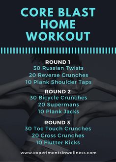 the core blast home workout poster