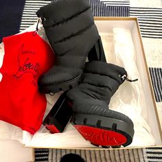 Size 39 Like New Condition All Inclusions Puffer Boots, Designer Shoe, Boots Ankle, Womens Boots Ankle, Louboutin Shoes, Christian Louboutin Shoes, Shoes Heels Boots, Shoes Women Heels, Designer Shoes